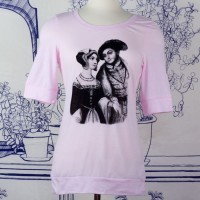 Anne Boleyn and Henry VIII Elbow Length T-shirt (Soft Pink)