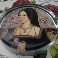 Anne Boleyn Glass Round Paperweight