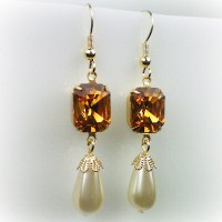 Elizabeth Topaz Pearl Earrings