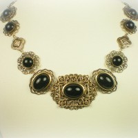 Catherine Parr Black Filigree Necklace