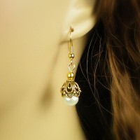 Lucrezia Pearl and Curtain Bead Earrings