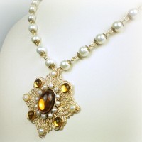Elizabeth Topaz Pearl Necklace