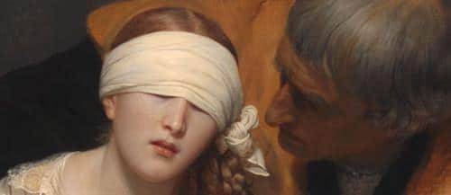 Close-up of Delaroche's The Execution of Lady Jane Grey