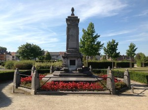 The memorial to William Tyndale at Vilvoorde.