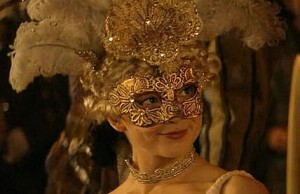 Natalie Dormer as a masked Anne Boleyn in "The Tudors" series.
