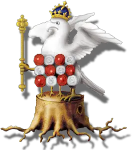The crowned white falcon, Anne Boleyn's badge. c. The Anne Boleyn Files