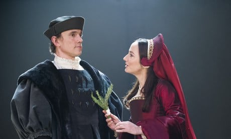 Ben Miles as Thomas Cromwell and Lydia Leonard as Anne Boleyn in the RSC production of Wolf Hall.