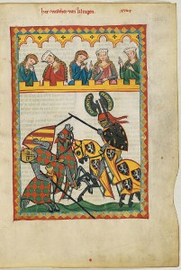Detail of a 14th century joust from the Codex Manesse