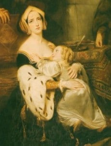 Detail from a painting of Anne and Elizabeth by Gustaf Wappers (1838)
