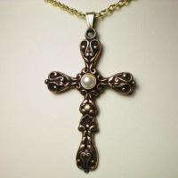 Catherine Parr Pearl Cross Necklace