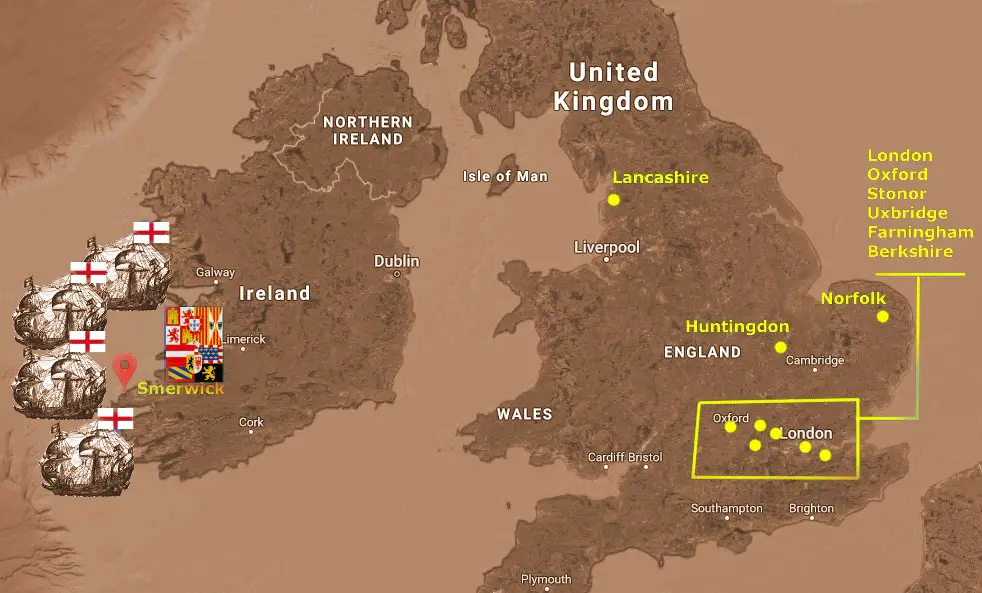 A map of the Spanish incusion and Campions fate