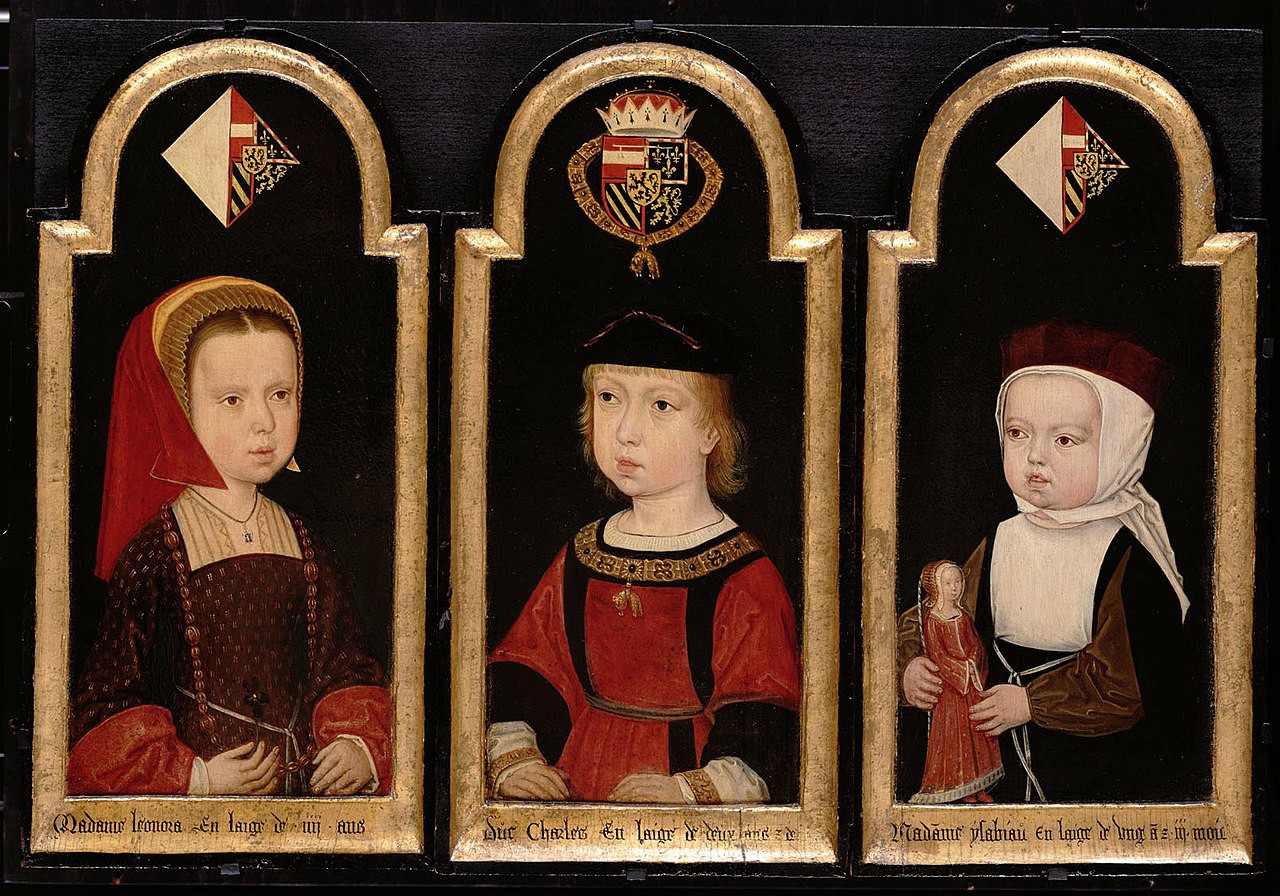 Charles of Ghent (later Emperor) with two of his sisters, Eleanor and Isabel (by an Unknown Artist)