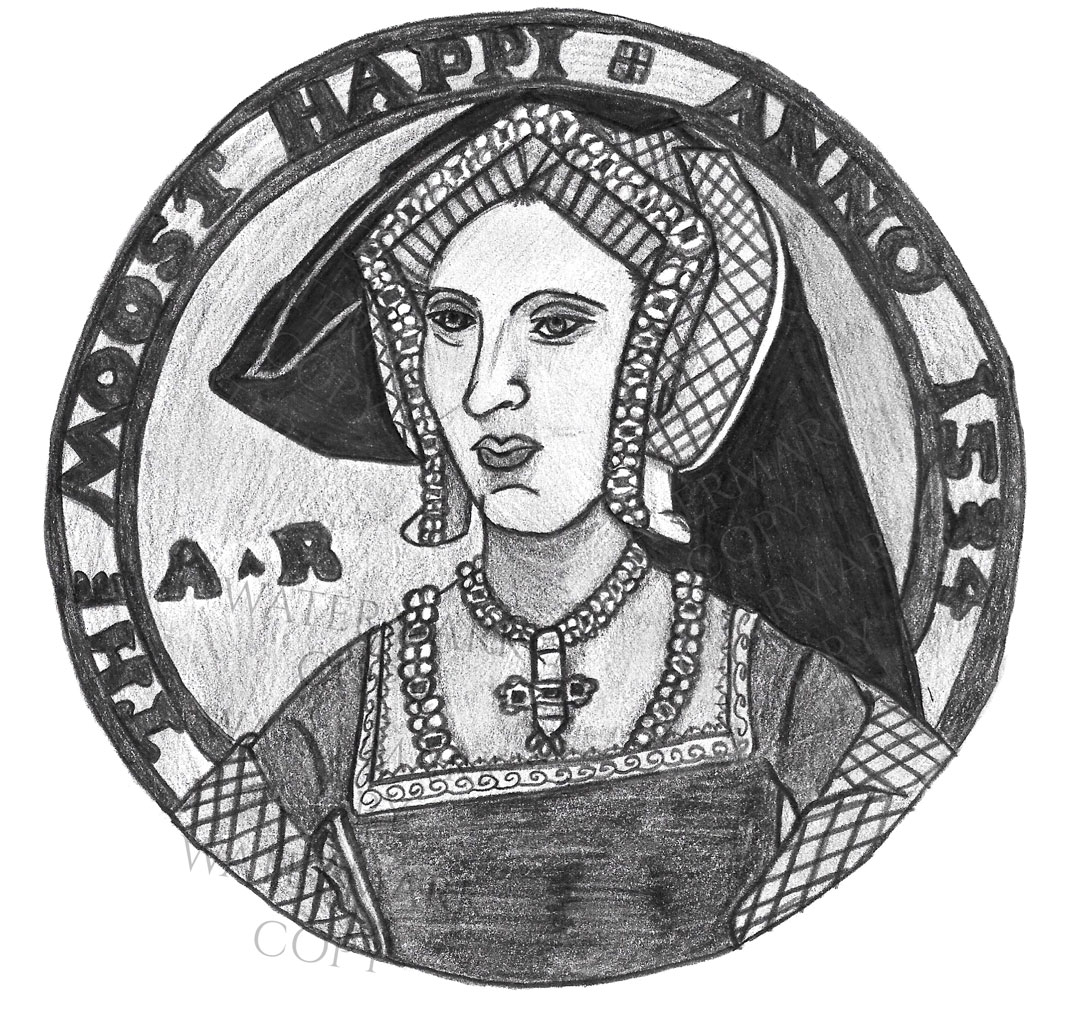 Anne Boleyn Postcard by Tara Ball