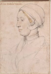 Sketch of an unknown woman, possibly Anne Boleyn, by Hans Holbein