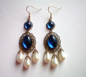 Sapphire Pearl Earrings