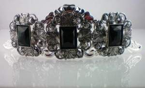 Anne Boleyn Silver Onyx Tiara