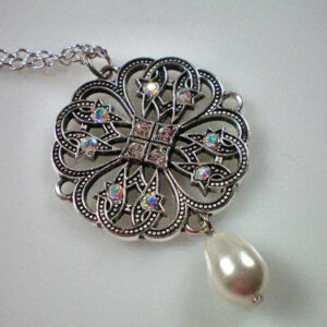 Lover's Knot Necklace Lover's Knot Rainbow Crystal Necklace