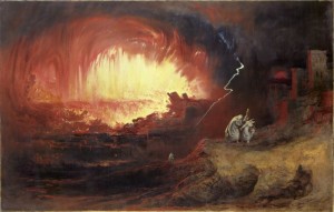 The Destruction Of Sodom And Gomorrah, a painting by John Martin The Destruction Of Sodom And Gomorrah - the cities destroyed by fire and brimstone because of their sinful people