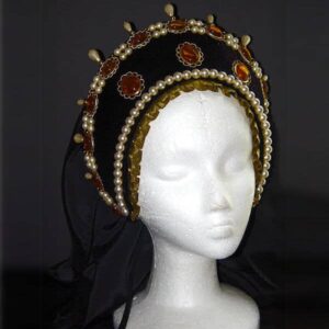 French Hood Lady Amelia French Hood with Topaz Cabochons