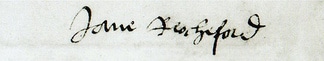 Signature of Jane Rochford (Jane Boleyn)