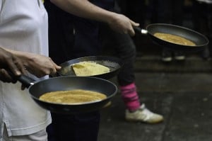 pancake race Shrove Tuesday