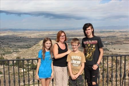 Me and my children at the Mirador de la Plaza Nuevo