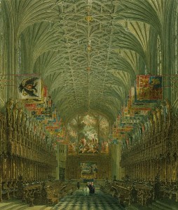 The Quire of St George’s Chapel by Charles Wild, 1818