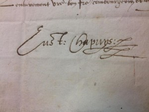 Chapuys' signature - photo courtesy of Lauren Mackay