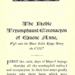 1 June 1533 – The White Falcon Triumphant: The Coronation of Anne Boleyn
