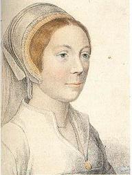 Sketch of unknown woman, said to be Catherine Howard after Holbein