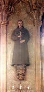 Blessed John Forest, statue at St Ethelreda. Ely Place, London