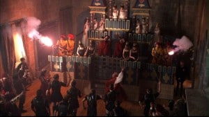 The pageant in Showtime's "The Tudors"