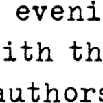 An evening with the authors – 24 September 2016
