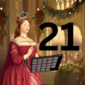 A Christmassy Anne Boleyn with the number 21.