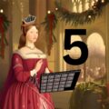 A Christmassy Anne Boleyn holding our Advent calendar