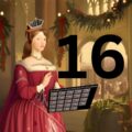A Christmassy Anne Boleyn with the number 16