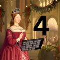 A Christmassy Anne Boleyn holding our Advent Calendar