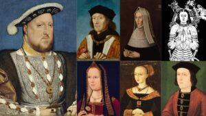 Henry VIII, his parents (Henry VII and Elizabeth of York) and his grandparents (Margaret Beaufort, Edmund Tudor, Edward IV and Elizabeth Woodville)