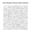 Anne Boleyn Places word search
