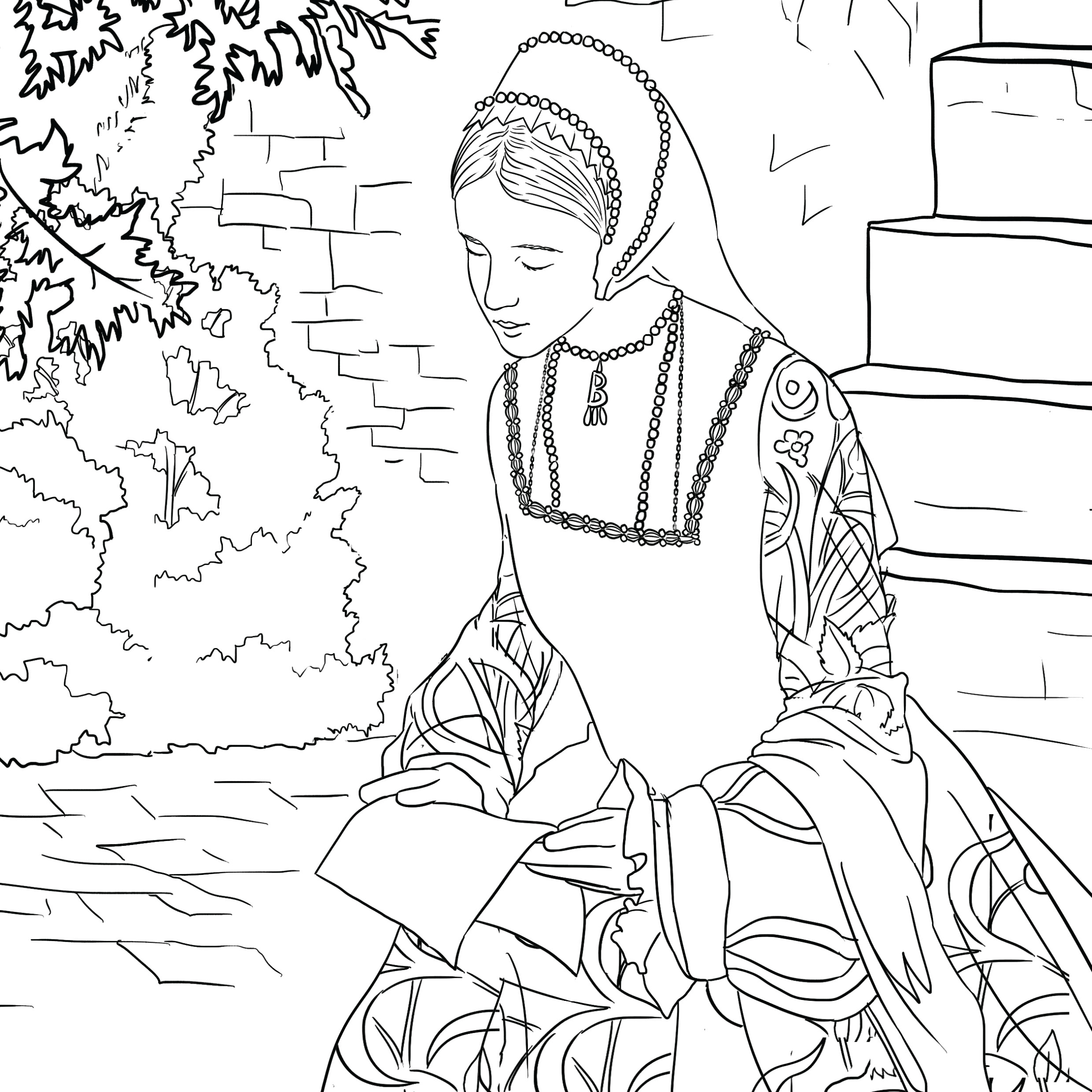 Anne Boleyn Love Letter Colouring