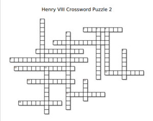 An image of a crossword puzzle on Henry VIII