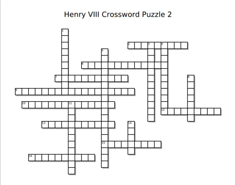 #FridayFun Henry VIII Crossword Puzzle 2 The Anne Boleyn Files