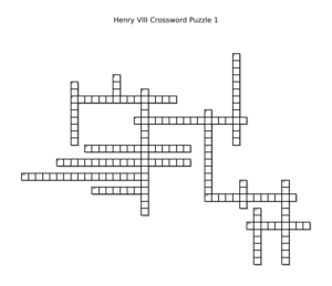 A picture of the Henry VIII crossword puzzle