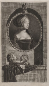 An engraving of Anne Boleyn by Cornelis Vermeulen